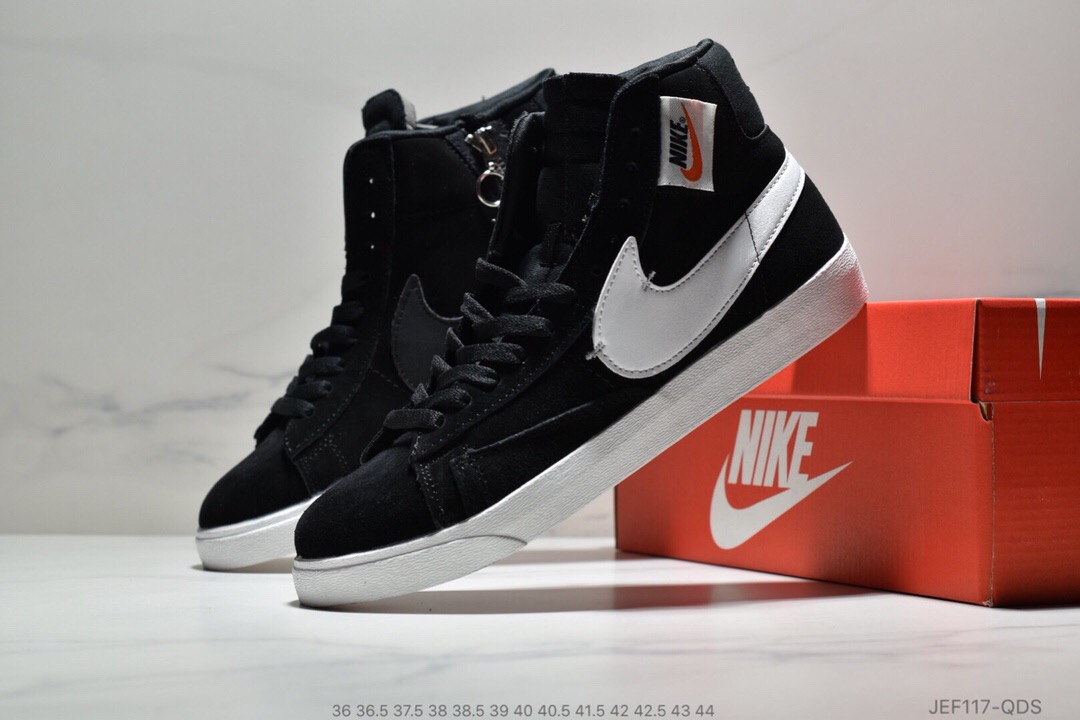 Men Nike Blazer Mid Redel Black White Shoes
